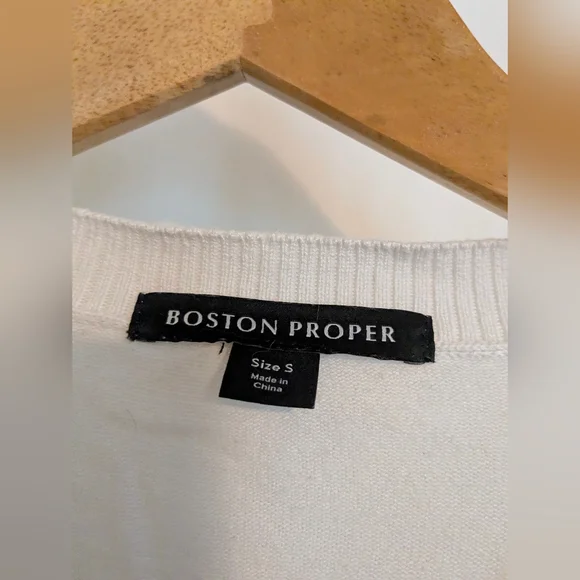 Boston Proper Pearl Embellished Lace Bell Sleeve Ivory Cardigan Sweater Small - Picture 8 of 14